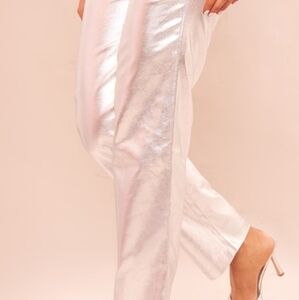 Silver Metallic coated jean size US 10 by Pretty Little Thing